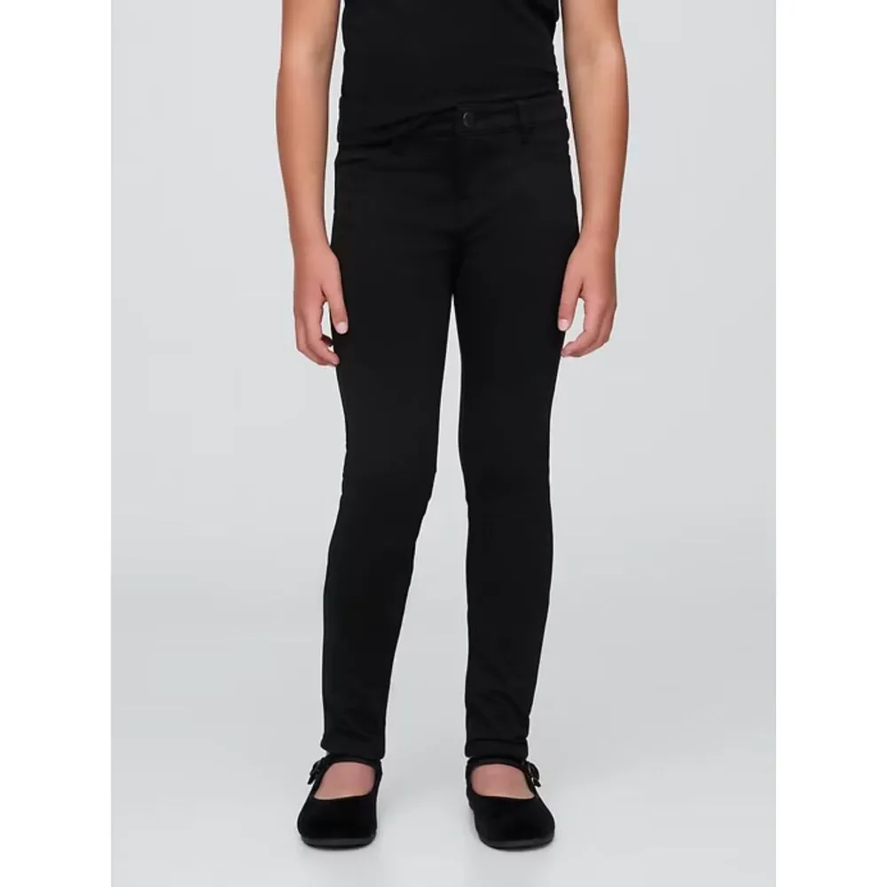 Gap Kids Ponte Pants Skinny Stretch Adjustable Waist Black Pockets Slim Girls 10